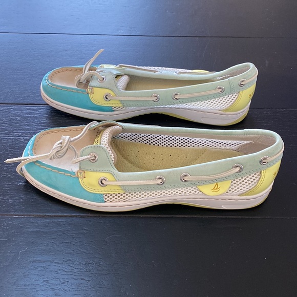 Sperry Top-Sider Shoes. Womens 8. Blue/Green/Yellow - Picture 5 of 11